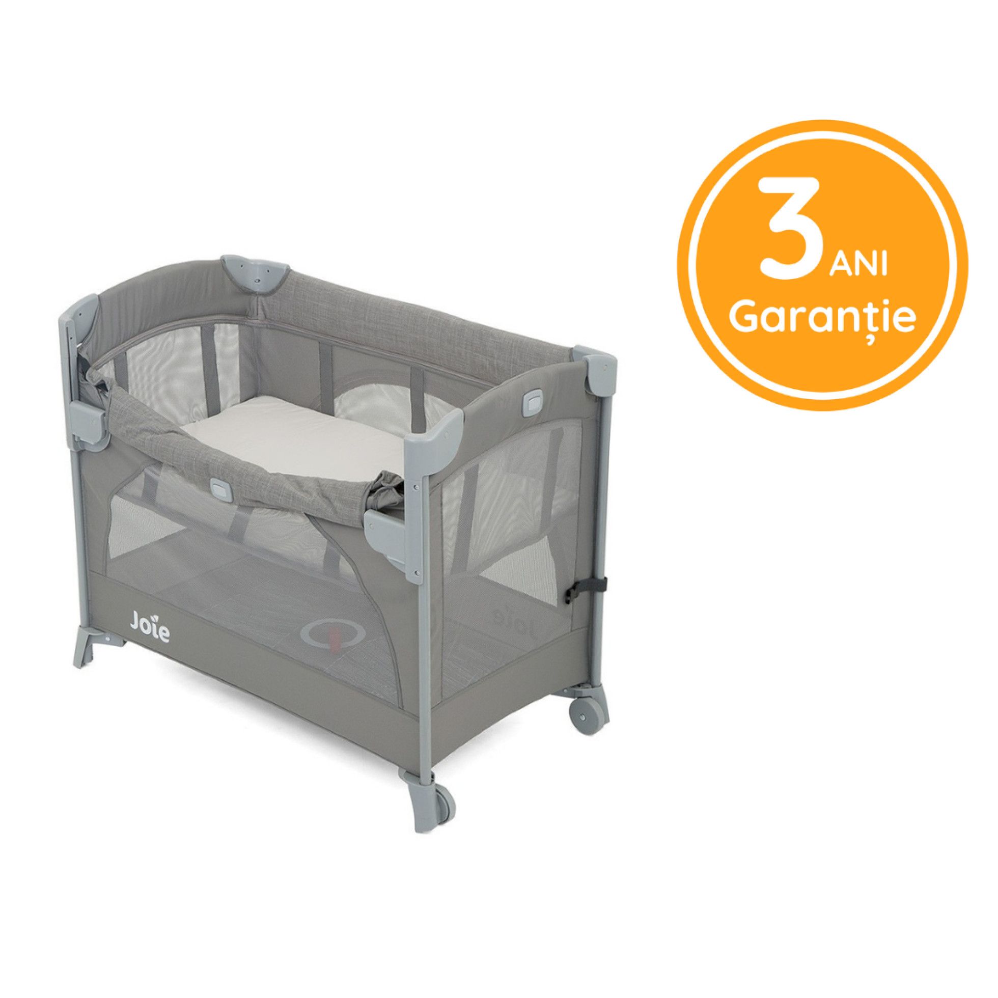 Patut pliant pentru cosleeping Kubbie Foggy Gray - Joie 1