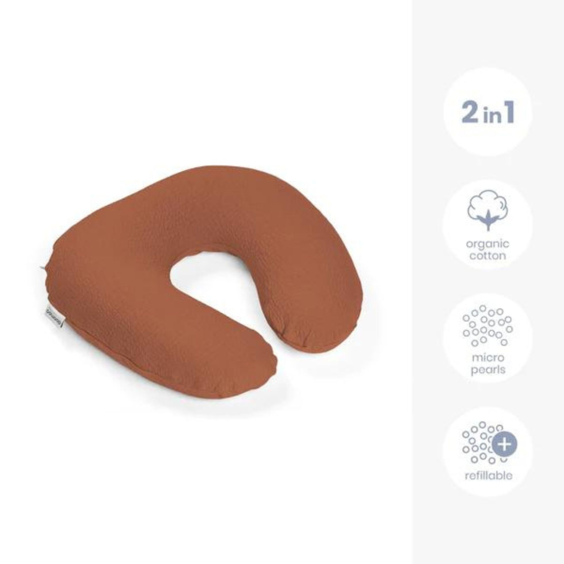 Perna pentru alaptat 2 in 1 Softy Tetra Jersey Terracotta - Doomoo 2