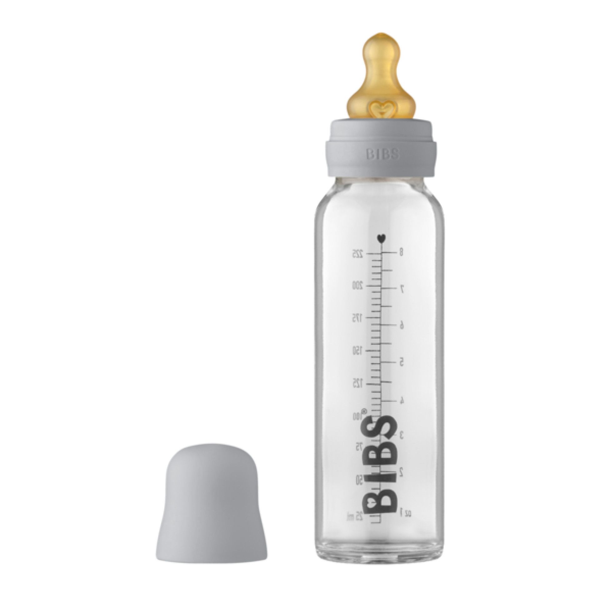 Set complet biberon din sticla anticolici 225 ml Cloud - BIBS 1