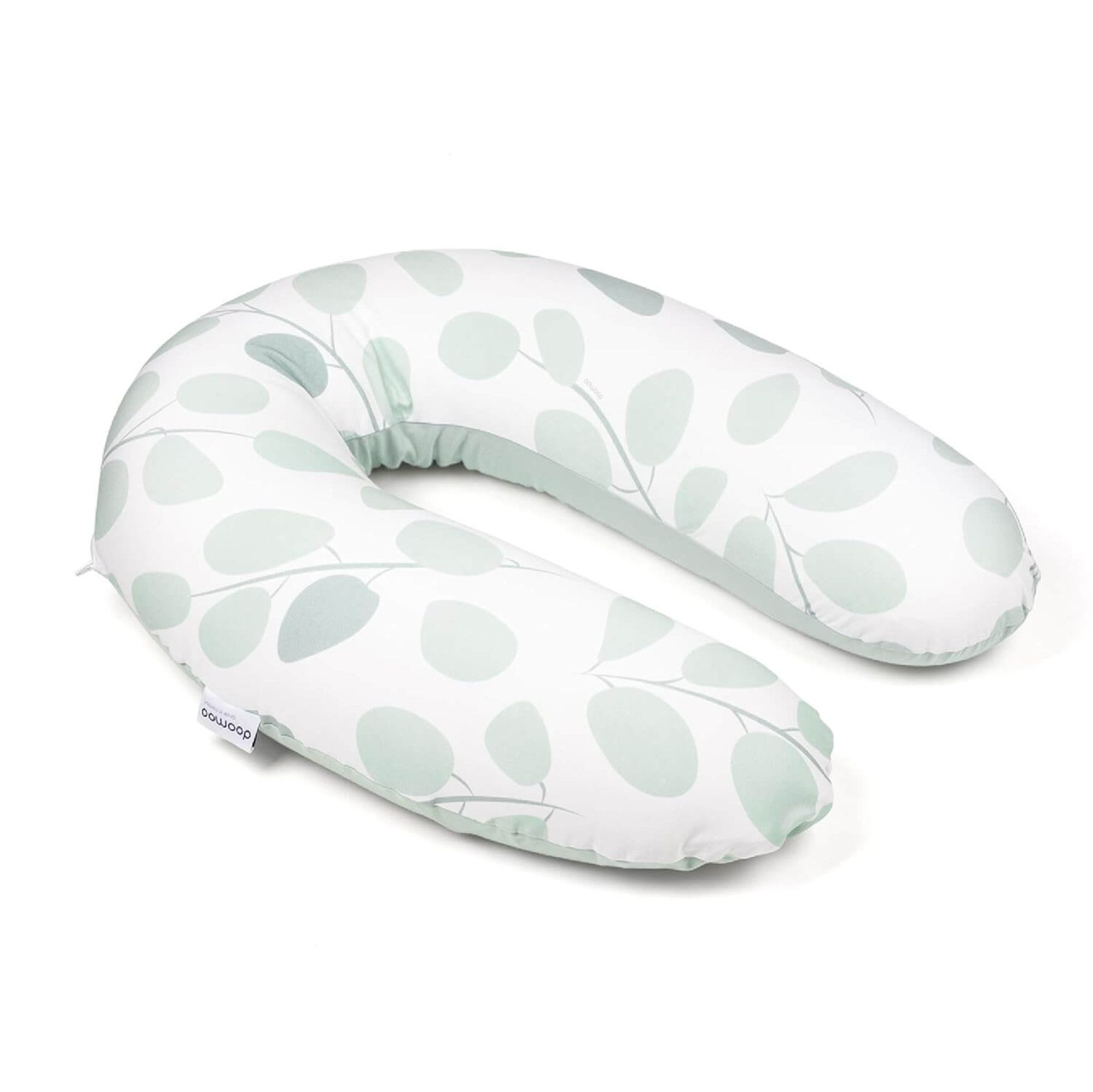 Perna mare pentru gravide si bebelusi 3 in 1 din bumbac organic Buddy Leaves Aqua Green - Doomoo 1