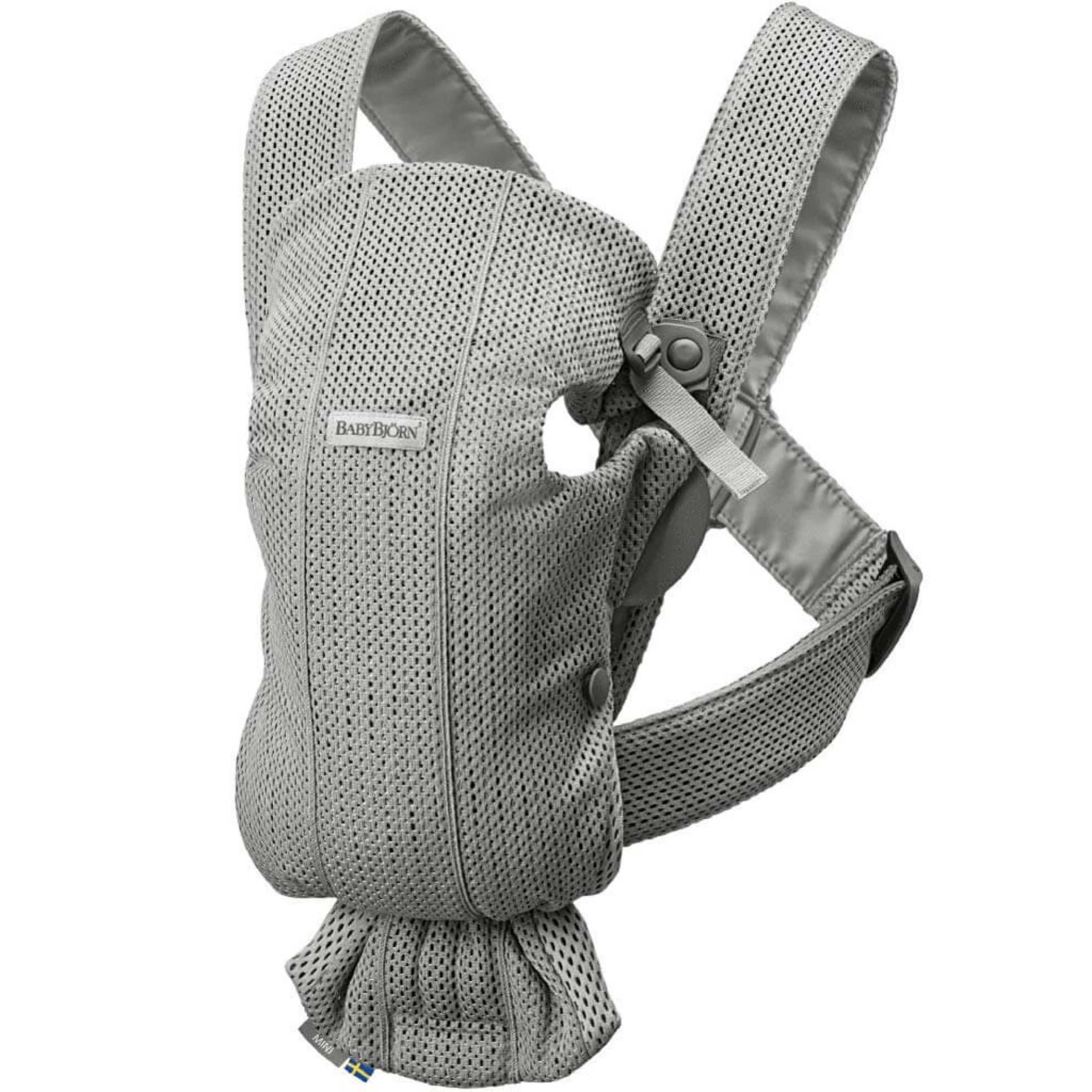 Marsupiu Mini Grey 3D Mesh cu multiple pozitii de purtare  - BabyBjorn 1