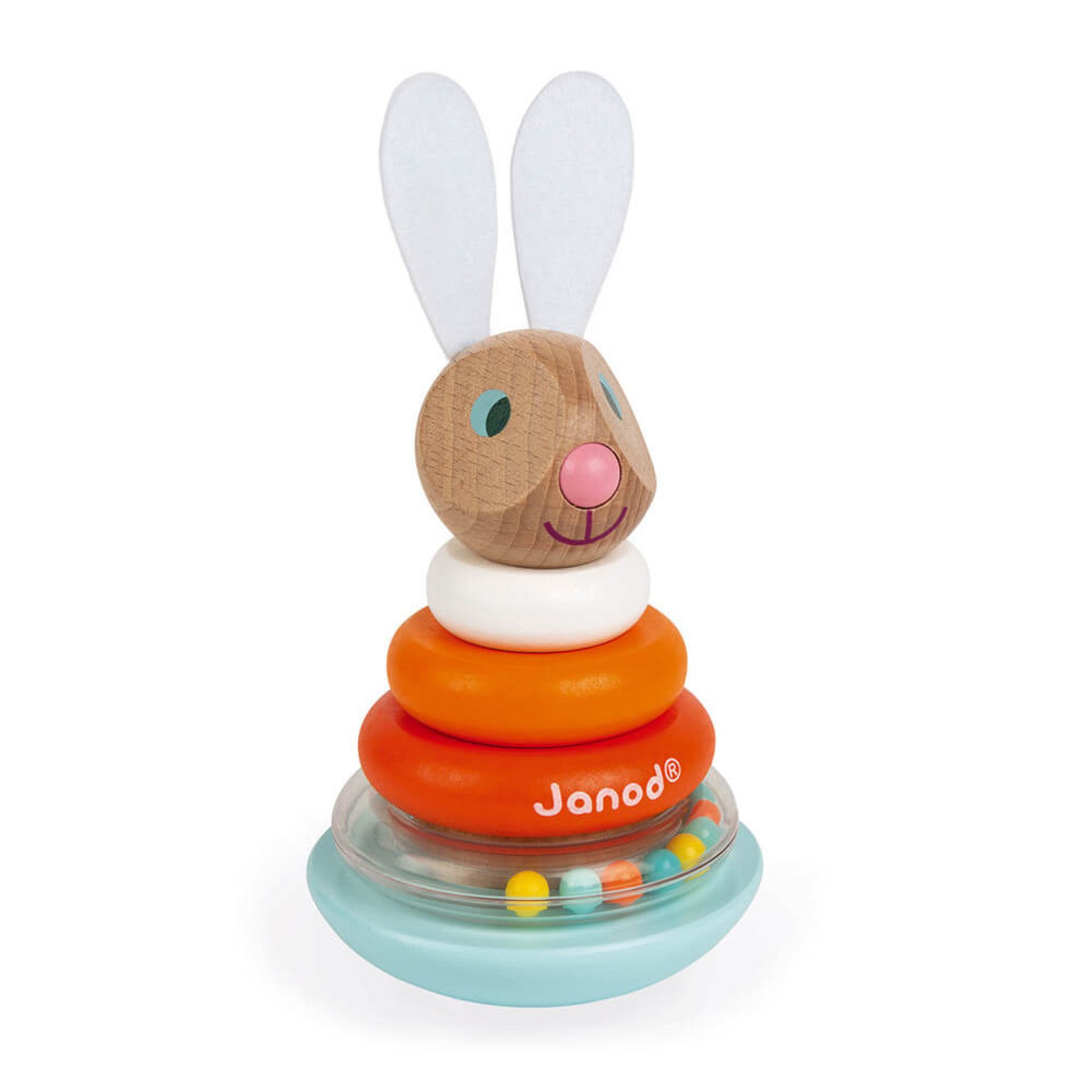 Jucarie de stivuit iepuras din lemn Roly-Poly Rabbit - Janod 1