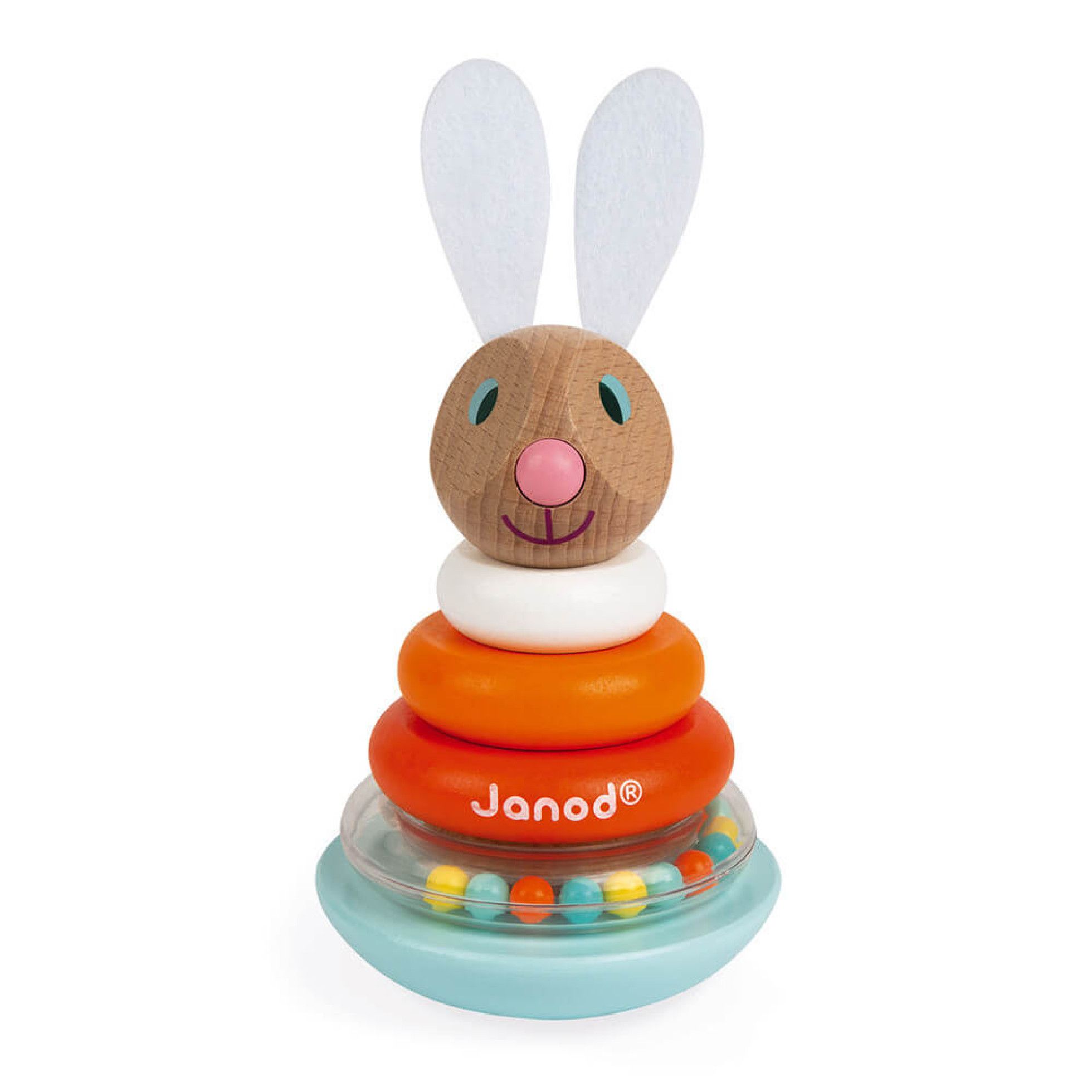 Jucarie de stivuit iepuras din lemn Roly-Poly Rabbit - Janod 2