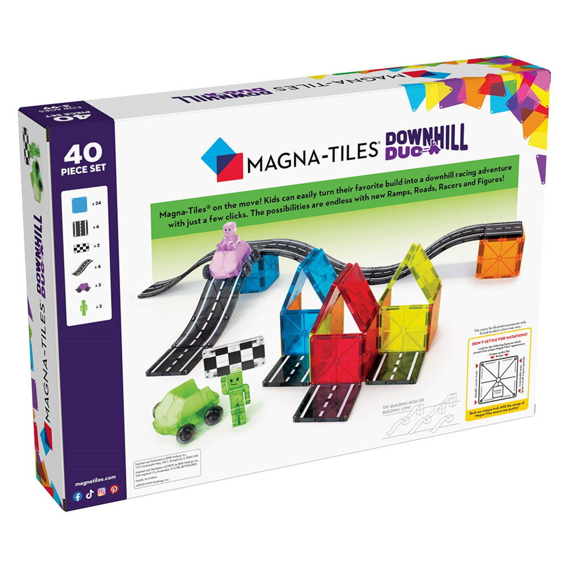 Set Magnetic Downhill Duo, 40 piese - Magna-Tiles 5