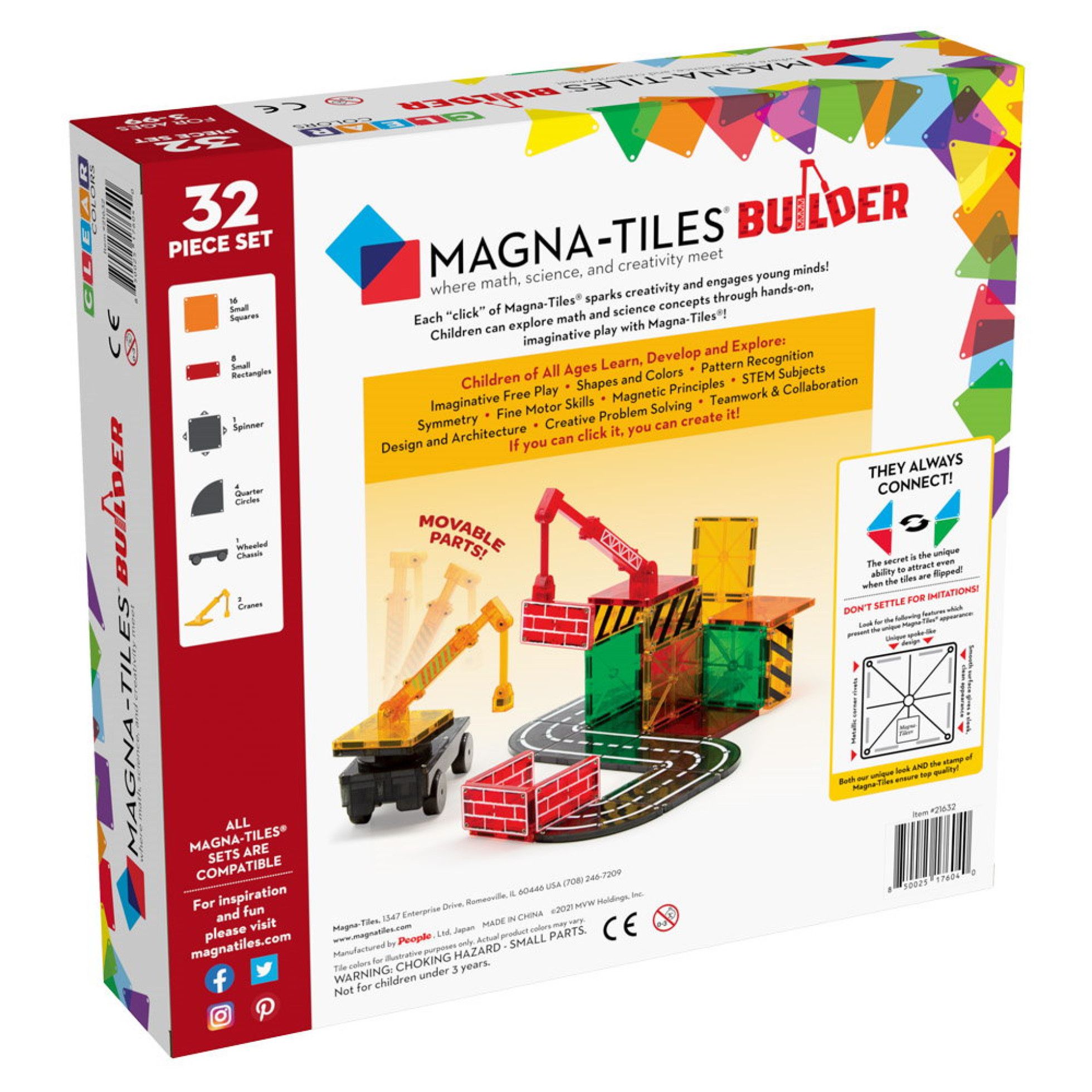 Set Magnetic Builder, 32 piese - Magna-Tiles 5