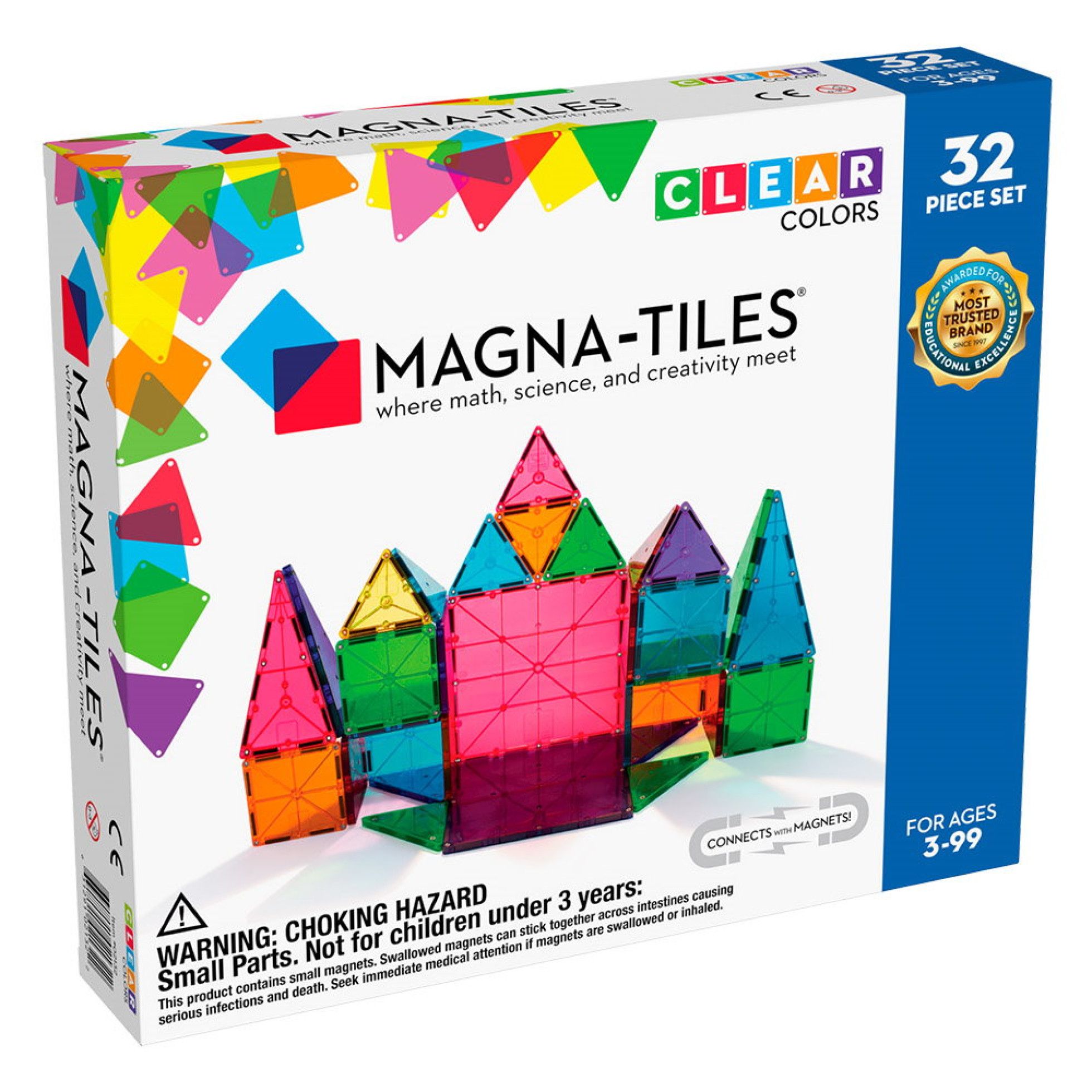 Set Magnetic Clear Colors, 32 piese - Magna-Tiles 1