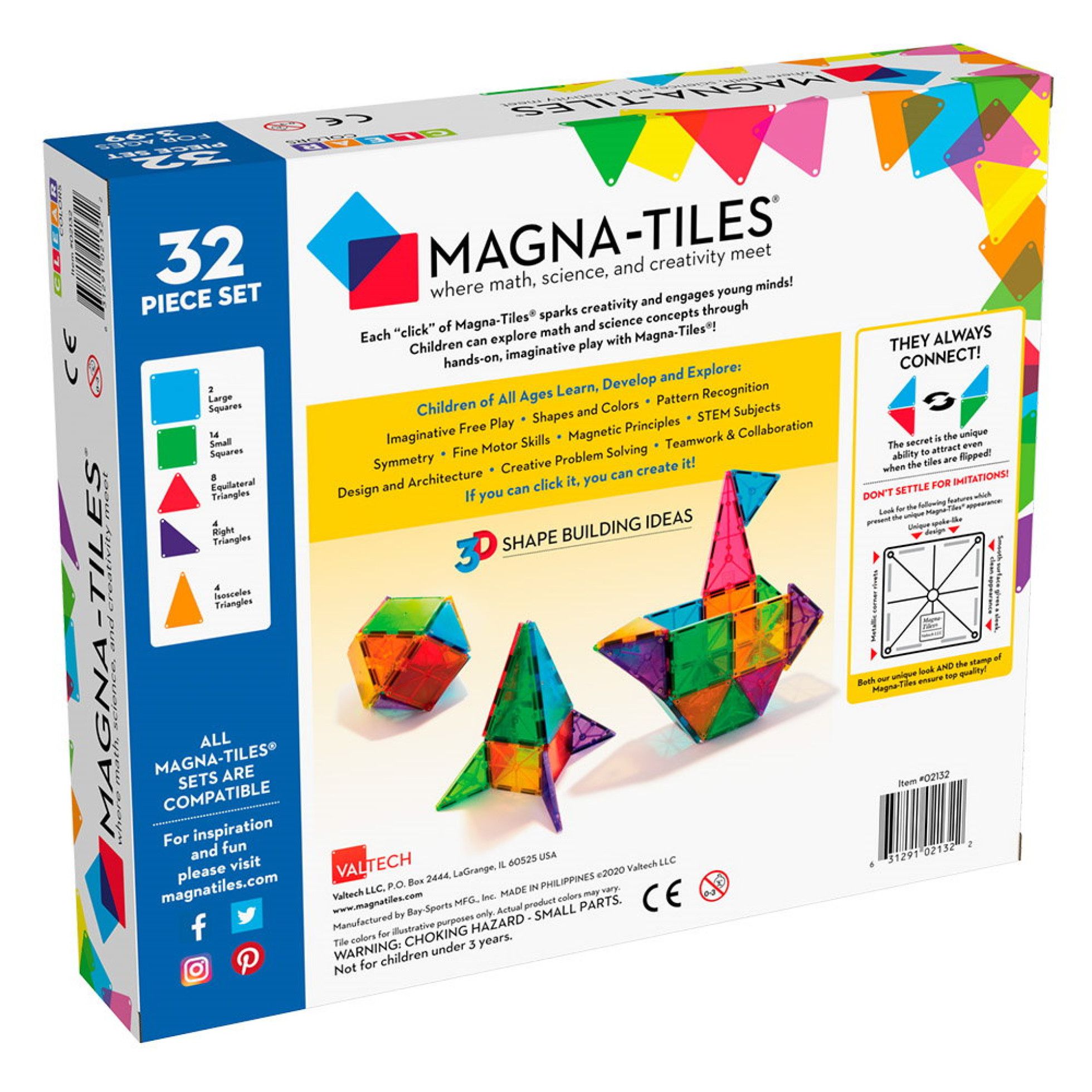 Set Magnetic Clear Colors, 32 piese - Magna-Tiles 6