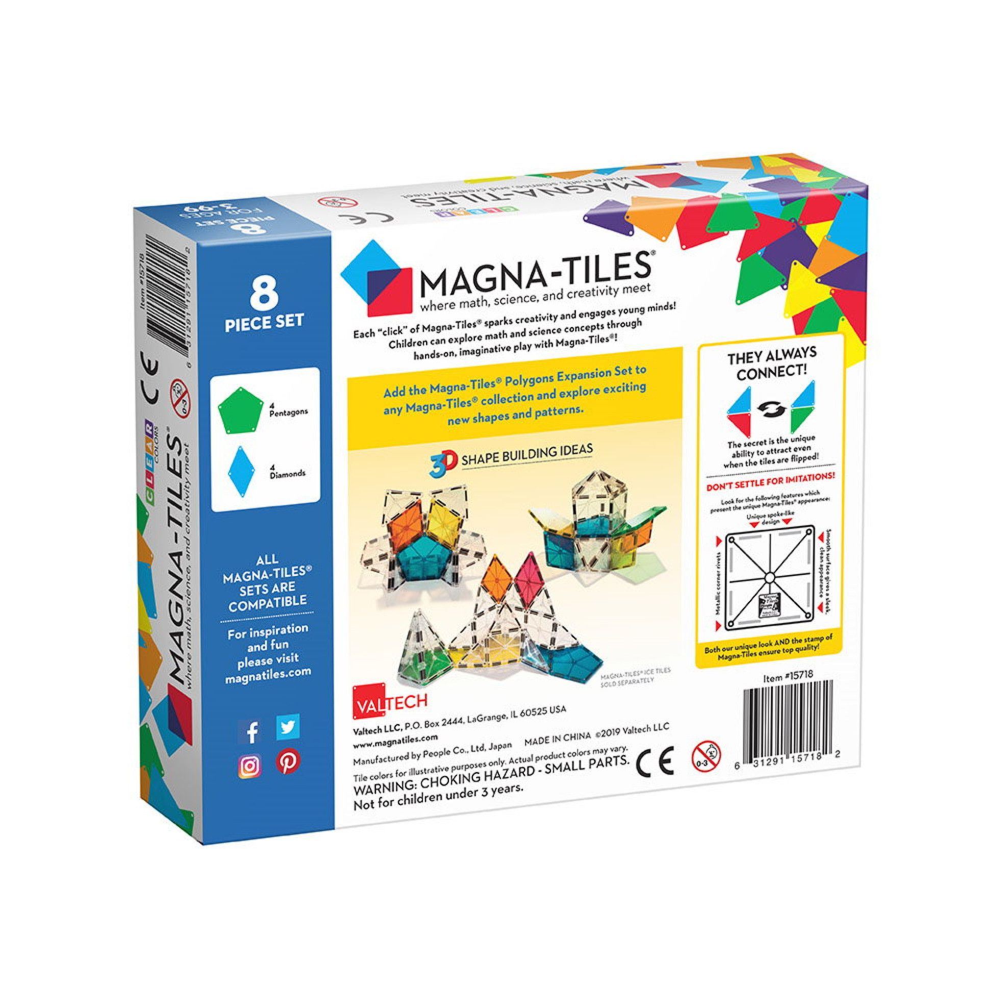 Set Magnetic Poligoane, extensie 8 piese - Magna-Tiles 4