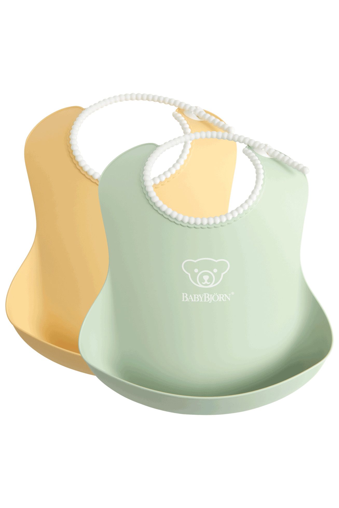 Set 2 bavete Powder Yellow / Powder Green - BabyBjorn 1